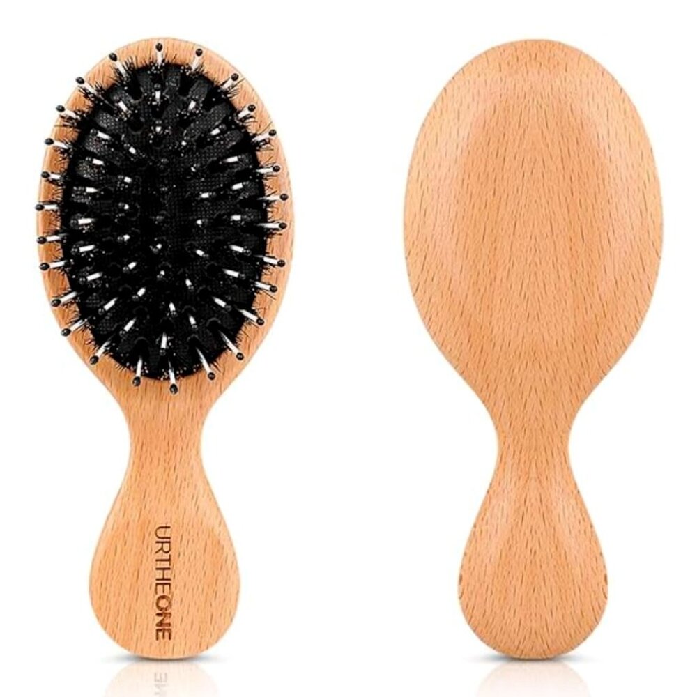 Mini Boar Bristle Hairbrush NEW